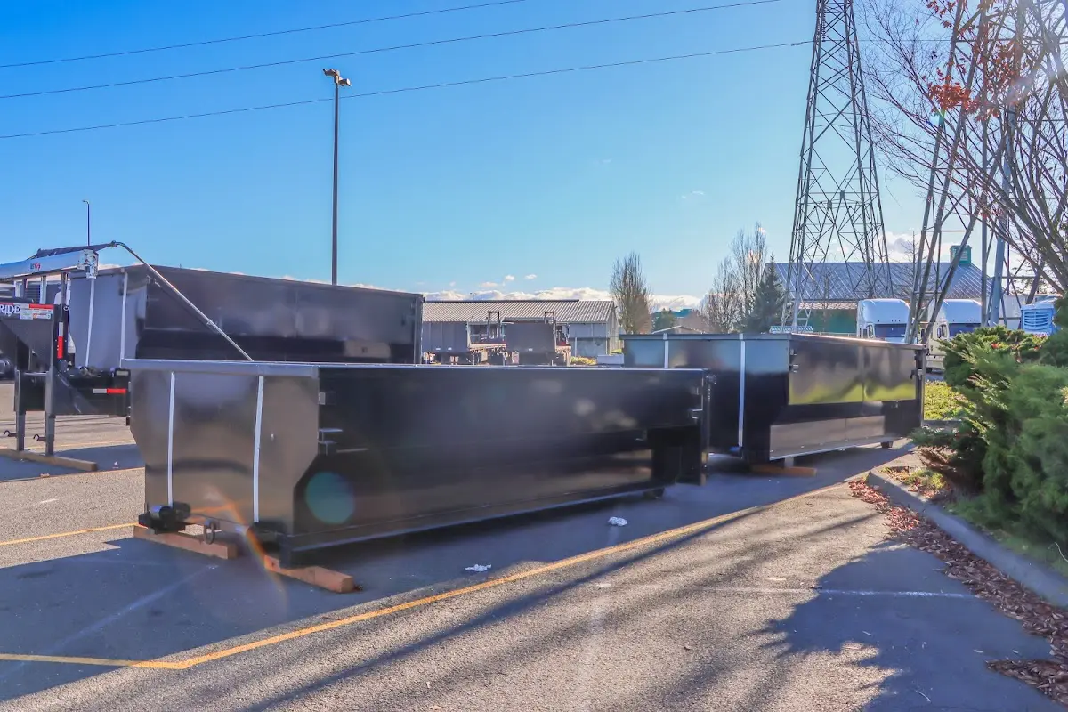 Roll-off dumpster ready for waste disposal at job site for 3 Yard Dumpster Rental in Rutland